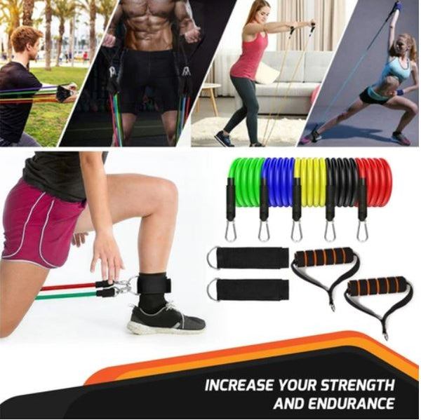 Ultimate Home Workout Kit (5 Tubes, 2 Handles, Door Anchor, 2 Wrist & Ankle Straps, 1 Bag)