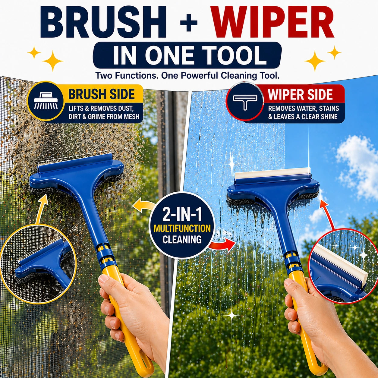 2-in-1 Mesh Cleaner Brush (Free Rust Removing Eraser)