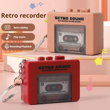 Retro Voice Recorder Keychain