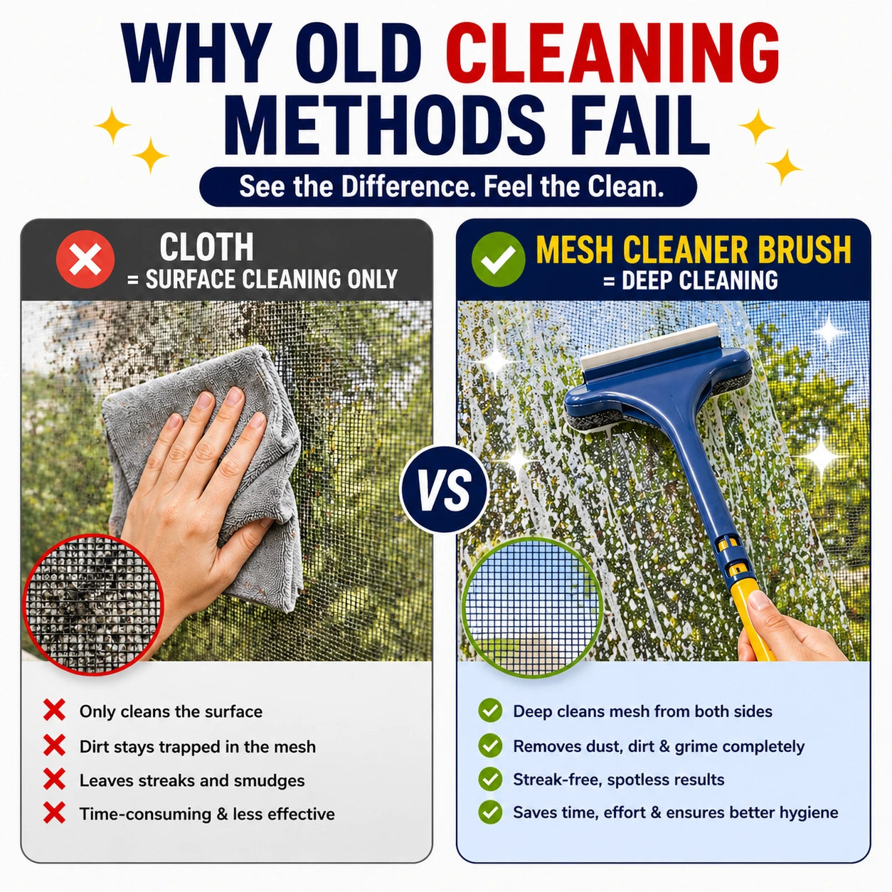 2-in-1 Mesh Cleaner Brush (Free Rust Removing Eraser)