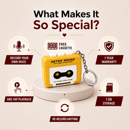 Retro Voice Recorder Keychain