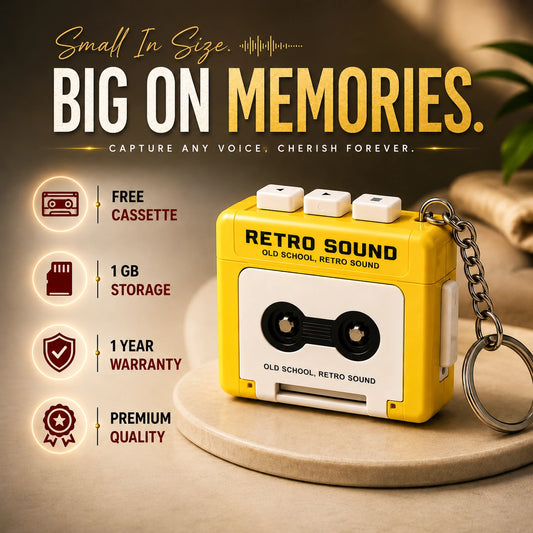 Retro Voice Recorder Keychain