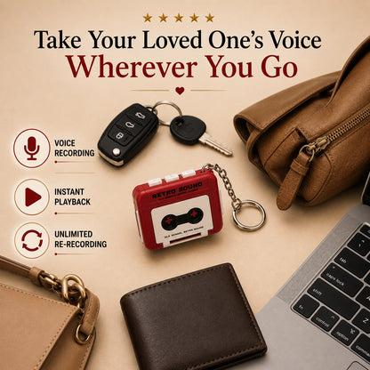 Retro Voice Recorder Keychain