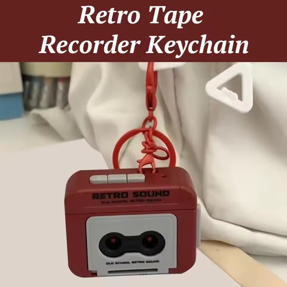Retro Voice Recorder Keychain